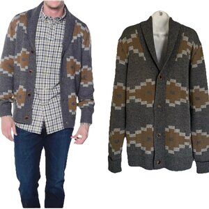NEW Life After Denim Bushwick Lambswool Cardigan Shawl Collar Men's L Gray